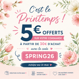 Code promo 5€ offerts à partir de 30€ d'achat sur tout le shop jusqu'au 31 mai.
