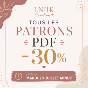 Promotion 30% sur tous les patrons PDF LNHK Créations