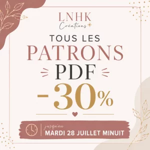 Promotion 30% sur tous les patrons PDF LNHK Créations